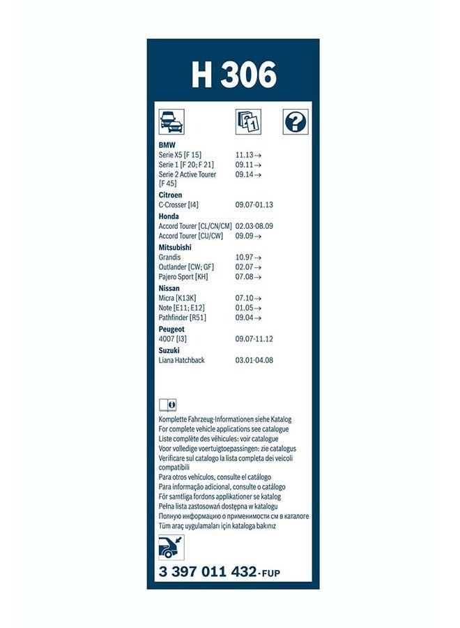 بوش مساحة خلفية بوش H306 – "12 (تصميم أصلي OE) 3397011432 - Image 3
